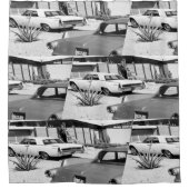 パーム春ヴィンテージMCMプリント シャワーカーテン (正面)