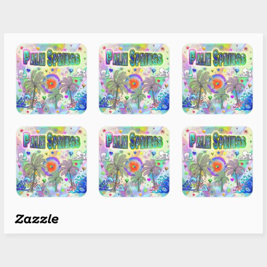 パーム春深いドリームステッカー スクエアシール (シート)