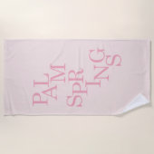 パーム春赤面ピンク ビーチタオル (正面)
