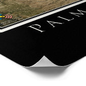 パーム春 – パームデザートCalifornia衛星地図 ポスター (角)