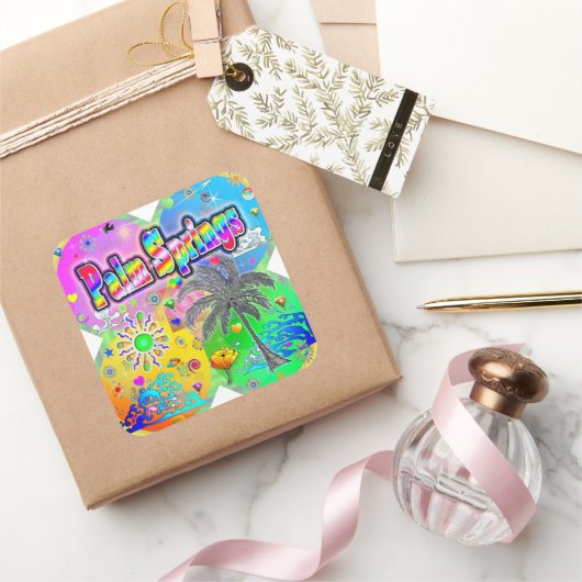 パーム春Quadroシーズンステッカー スクエアシール (ギフト)