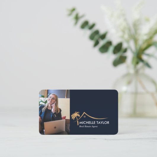 パーム海岸不動産実在不動産不動産仲介業者写真QR 名刺 (スタンド正面)