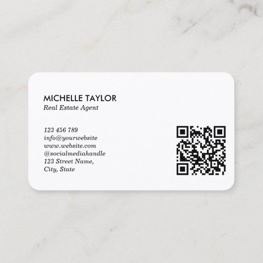 パーム海岸不動産実在不動産不動産仲介業者写真QR 名刺 (裏面)