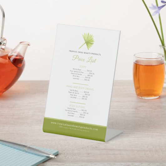 パーム熱帯美しい製品価格リスト緑 台座サイン (インサイチュ)