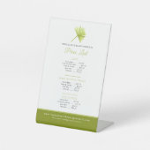 パーム熱帯美しい製品価格リスト緑 台座サイン (正面)