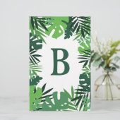 パーム環境にやさし葉、熱帯ジャングルモノグラム 便箋 (スタンド正面)