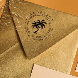 パーム素朴スモダントロピカル差出人住所 セルフインキングスタンプ