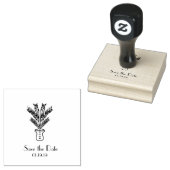 パーム素朴ツリーポット結婚のイニシャル ラバースタンプ (押印)