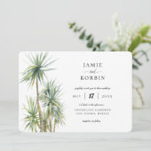 パーム素朴トロピカルビーチ結婚式 招待状 (スタンド正面)