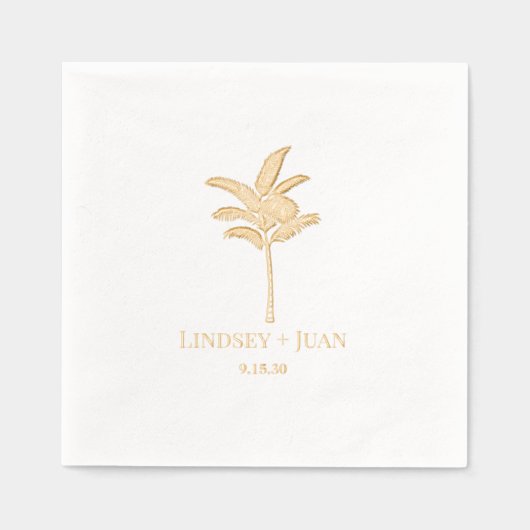 パーム結婚ツリー 箔ナプキン (正面)
