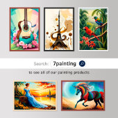 パーム絵を描ツリーの夕日にビーチを飾る ポスター