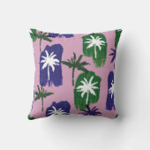 パーム絵を描、ネイビーブルーグリーン。 クッション (裏面)