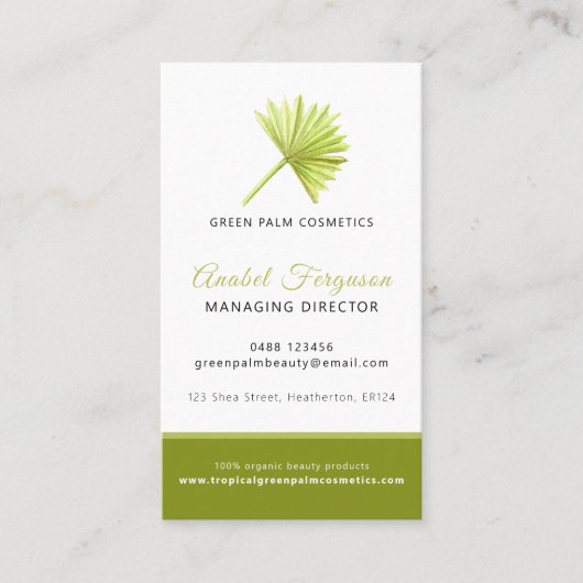 パーム美しい衛生会社の写真カスタム 名刺 (正面)