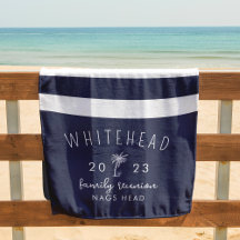 パーム航海のストライプネイビーモノグラム