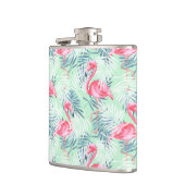 パーム葉とフラミンゴ フラスク (左)