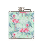 パーム葉とフラミンゴ フラスク (裏面)