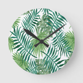 パーム葉のトロピカルラウンドクロック ラウンド壁時計