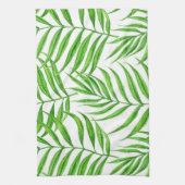 パーム葉の水色 キッチンタオル (縦)