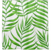 パーム葉の水色 シャワーカーテン (正面)