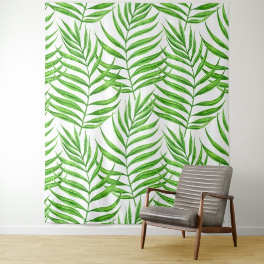 パーム葉の水色 タペストリー (インサイチュ)