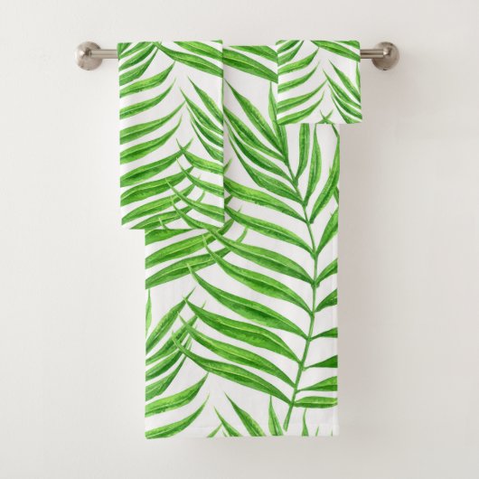 パーム葉の水色 バスタオルセット (インサイチュ)