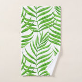 パーム葉の水色 バスタオルセット (ハンドタオル)