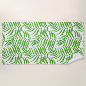 パーム葉の水色 ビーチタオル (正面)