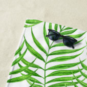 パーム葉の水色 ビーチタオル (インサイチュ)