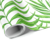 パーム葉の水色 ラッピングペーパー (ロールコーナー)