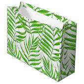パーム葉の水色 ラージペーパーバッグ (正面アングル)