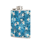 パーム葉の青のパターン フラスク (左)