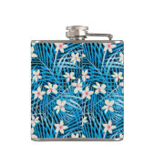 パーム葉の青のパターン フラスク (裏面)