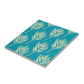 パーム葉クリームとブルーグリーン タイル (側面)