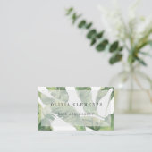 パーム葉グリーンリーモダン名刺 名刺 (スタンド正面)