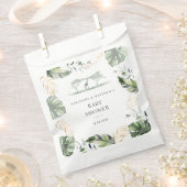 パーム葉サファリカップル赤ちゃんシャワー フェイバーバッグ (クリップ留めされた状態)