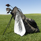 パーム葉シルエット ゴルフタオル (グリーン)