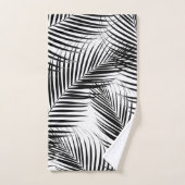 パーム葉ズ – ブラック&ホワイトCali Vibes #1 バスタオルセット (ハンドタオル)