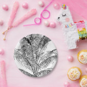 パーム葉ツリー抽象芸術のパターン ペーパープレート (パーティー)