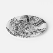 パーム葉ツリー抽象芸術のパターン ペーパープレート (アングル)