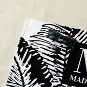 パーム葉ツリー抽象芸術モノクロ ビーチタオル (インサイチュ)