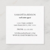 パーム葉トロピカルアイランドグリーン&ホワイトスクエア スクエア名刺 (裏面)