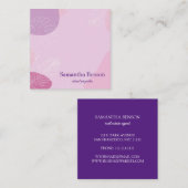 パーム葉トロピカルアイランドグリーン&ホワイトスクエアS スクエア名刺 (正面/裏面)