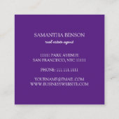 パーム葉トロピカルアイランドグリーン&ホワイトスクエアS スクエア名刺 (裏面)