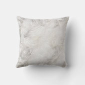 パーム葉トロピカルパステルホワイトシルバーグレイ クッション (裏面)