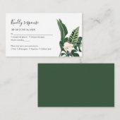 パーム葉ハイビスカストロピカルエレガントウェディングRSVP エンクロージャーカード (正面/裏面)