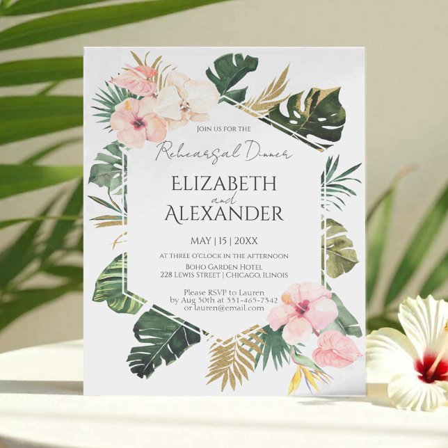 パーム葉ハイビスカストロピカルリハーサルディナー (クリエイターアップロード済み)