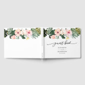 パーム葉ハイビスカス結婚トロピカルズゲストブック ゲストブック (全面)