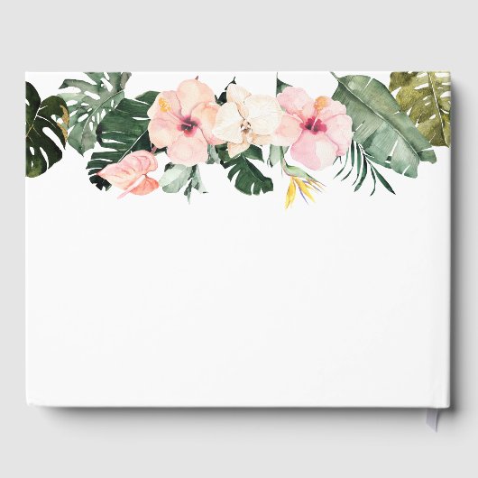 パーム葉ハイビスカス結婚トロピカルズゲストブック ゲストブック (裏面)