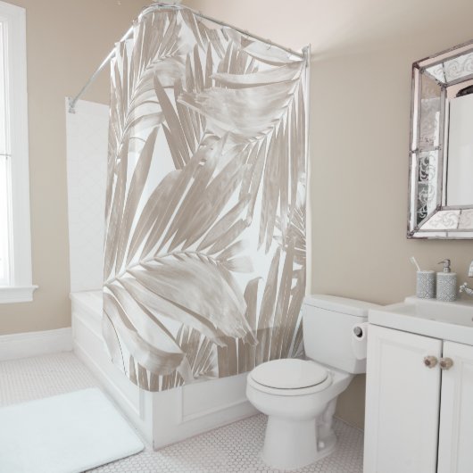 パーム葉パター愛#4 #tropical #wall #decor シャワーカーテン (インサイチュ)