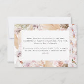 パーム葉パンパスグラス自然ピンク結婚式RSVP c 出欠カード (裏面)